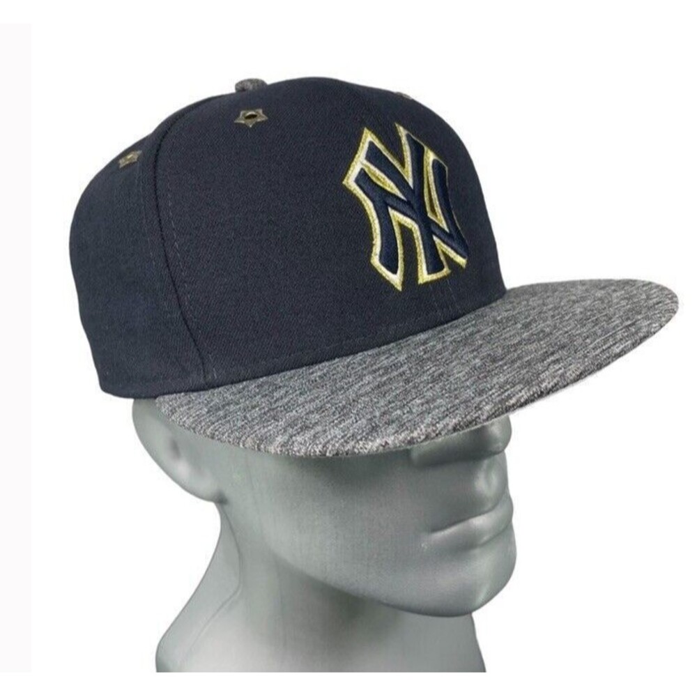 New Era 59Fifty Unisex Hat New York Yankees "NY" Navy Gold Stars Fitted Size 8